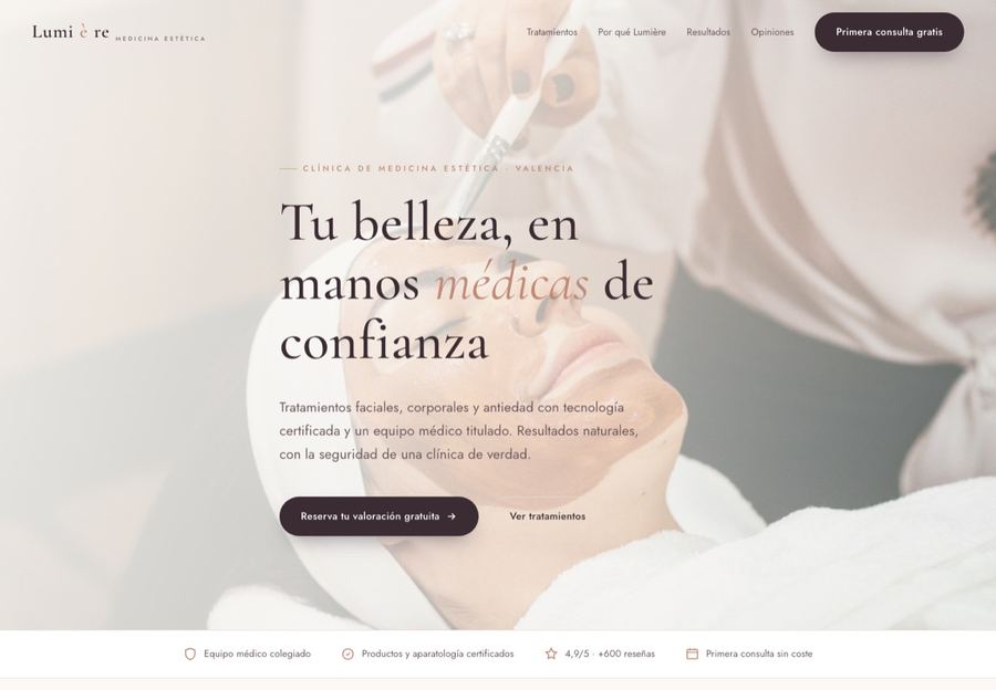 Aesthetic medicine clinic website